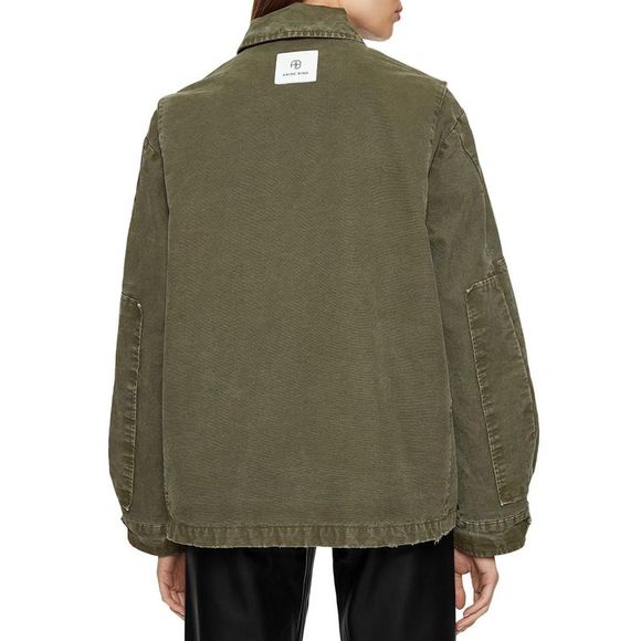 Anine Bing Womens Joey Green Field Military Twill Anorak Jacket Coat NWT - Picture 2 of 2